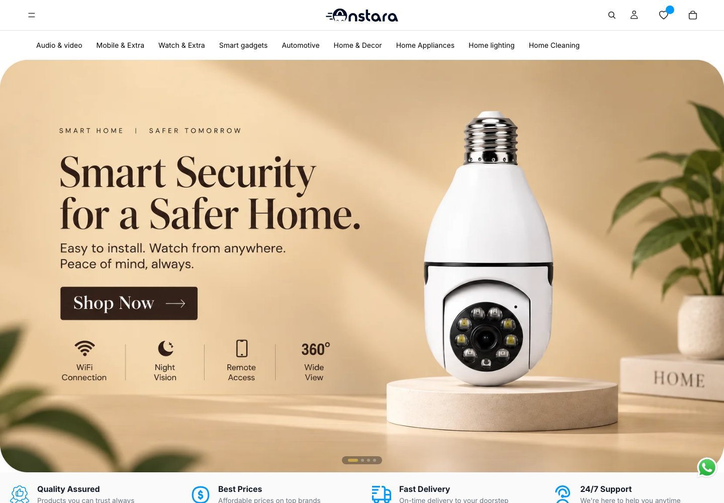 Onstara storefront desktop view